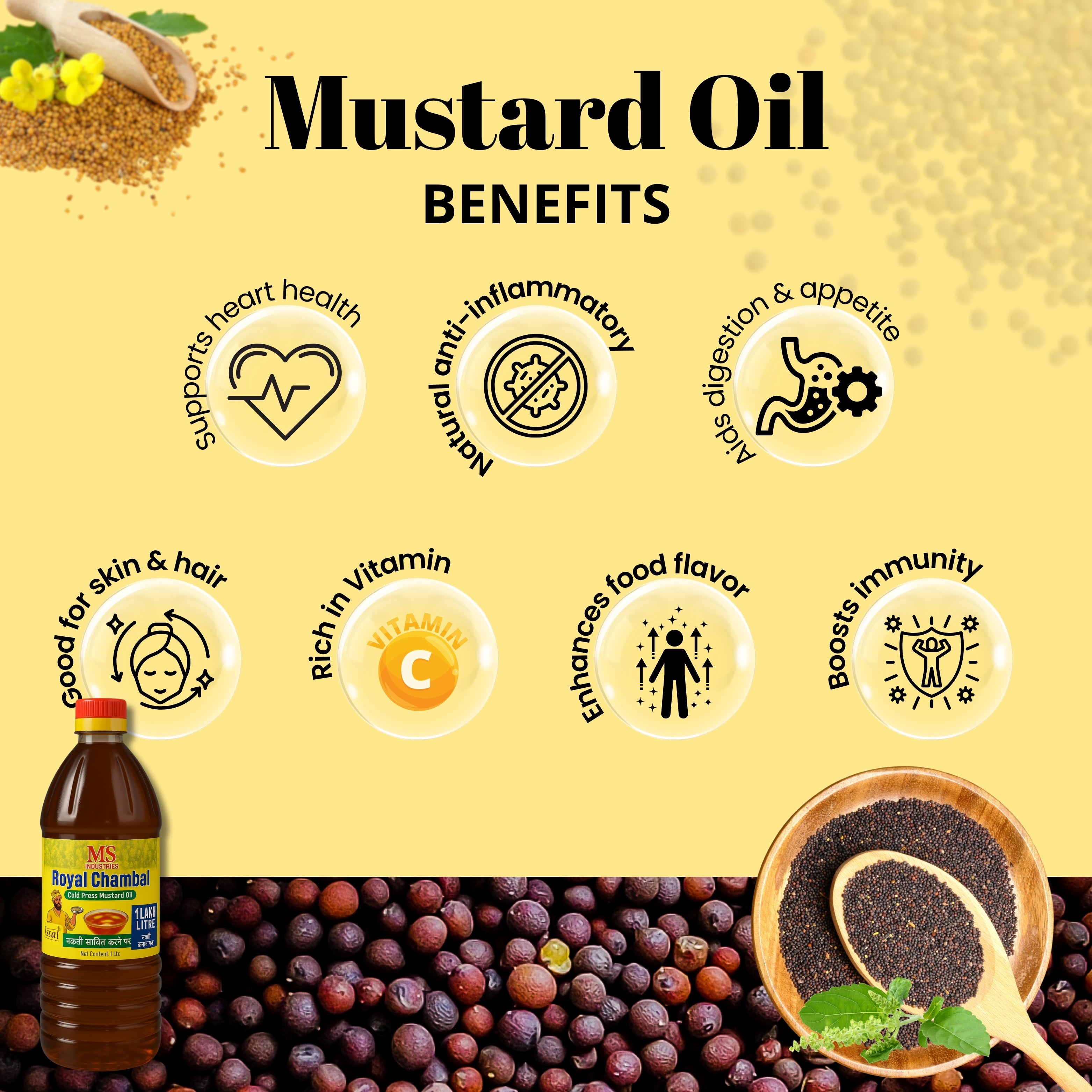 ROYALCHAMBAL COLD PRESSED MUSTAD OIL 1L